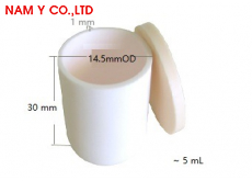 Chén nung Alumina trụ+nắp: Độ tinh khiết cao 14,5 dia.x 30H mm, (5 mL), EQ-CA-D14H30, 10/4/2024