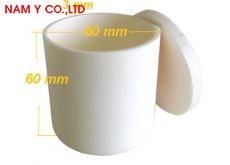 Chén nung Alumina trụ+ nắp, Độ tinh khiết cao 60 dia. x 60 H mm, (140 ml) , EQ-CA-D60H60, 10/4/2024