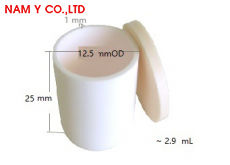 Chén nung Alumina, hình trụ có nắp: Độ tinh khiết cao 12,5 dia.x 25H mm, (2,9 mL), EQ-CA-D12H25