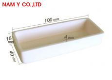 Chén nung bằng Alumina: độ tinh khiết cao, 100 x 40 x 18 mm, kiểu thuyền mini, EQ-CA-L100W40H18