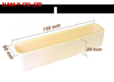 Chén nung bằng nhôm oxit (Alumina): độ tinh khiết cao, 100 x 20 x 20 mm, kiểu thuyền mini, EQ-CA-L10