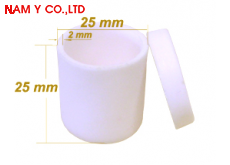 Chén nung bằng nhôm oxit (Alumina): độ tinh khiết cao, 25 dia. x 25H mm, kiểu trụ có nắp, EQ-CA-D25H