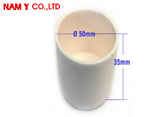 Chén nung bằng nhôm oxit (Alumina): độ tinh khiết cao, 50 dia. x 35 H mm, kiểu trụ không có nắp, EQ-