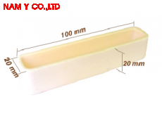 Chén nung bằng nhôm oxit (Alumina): độ tinh khiết cao, 50 x 20 x 20 mm, kiểu thuyền mini, EQ-CA-L50W