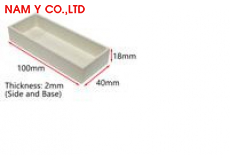 Chén nung Boron Nitride chữ nhật+nắp 100L x 40D x 18H mm, 55mL, lên tới 2000°C, CB-L100W40H, 14/5/20